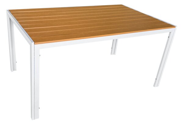 TEMPO Záhradný stôl, biela oceľ/dub, BONTO