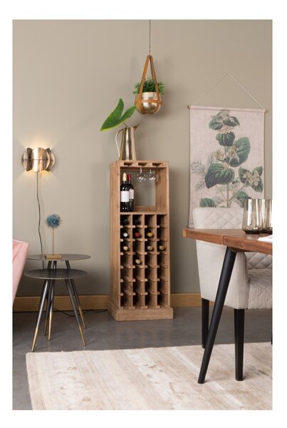 Hnedá vinotéka z jedlového dreva počet fliaš 28, 43,5x118,5 cm Claude – Dutchbone