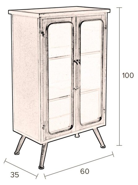Čierna kovová vitrína 60x100x35 cm Denza – Dutchbone