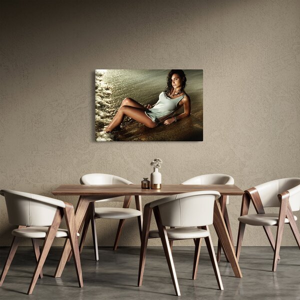 Obraz ženy na pláži (90x60 cm)