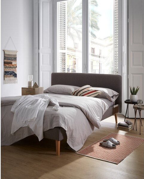 Sivá dvojlôžková posteľ Kave Home Lydia, 160×200 cm