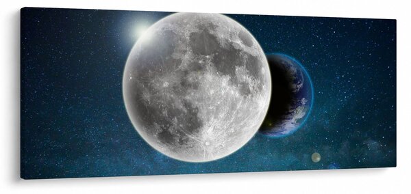 Obraz - Zem v zákryte Mesiaca (120x50 cm)