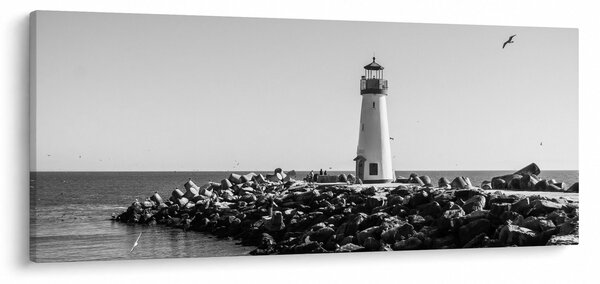 Obraz - Maják na pobreží, Santa Cruz, Kalifornia (120x50 cm)