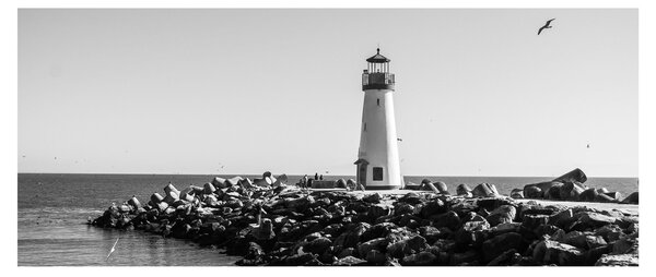 Obraz - Maják na pobreží, Santa Cruz, Kalifornia (120x50 cm)