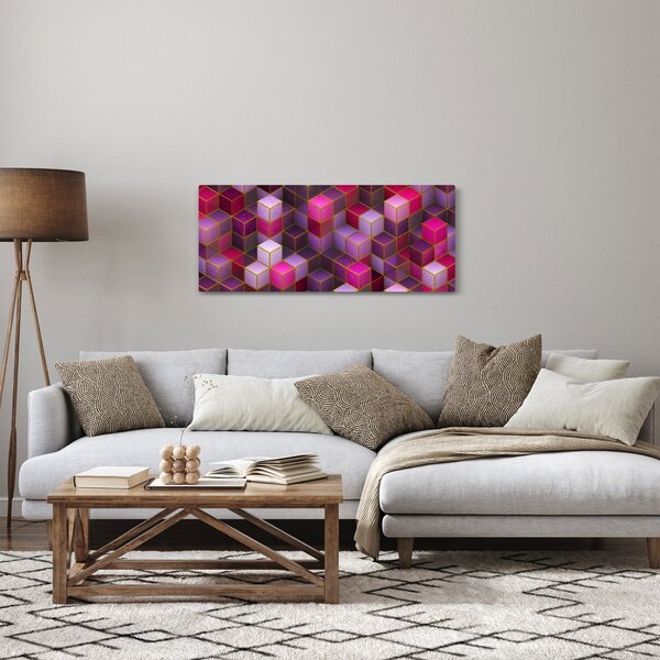 Obraz fialových kociek (120x50 cm)