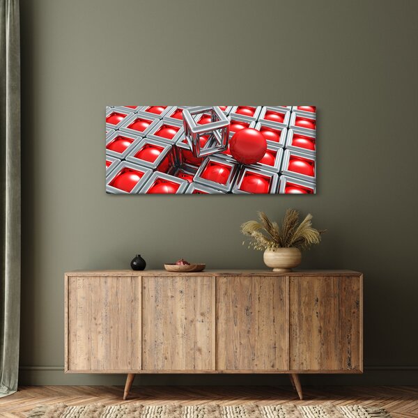 Obraz - 3D metalická abstrakcia (120x50 cm)
