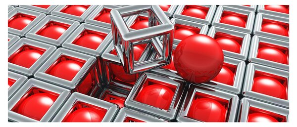 Obraz - 3D metalická abstrakcia (120x50 cm)