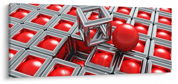 Obraz - 3D metalická abstrakcia (120x50 cm)