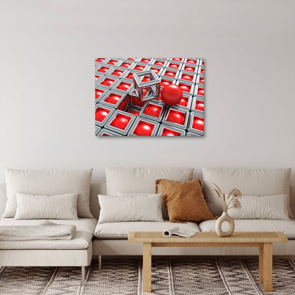 Obraz - 3D metalická abstrakcia (70x50 cm)