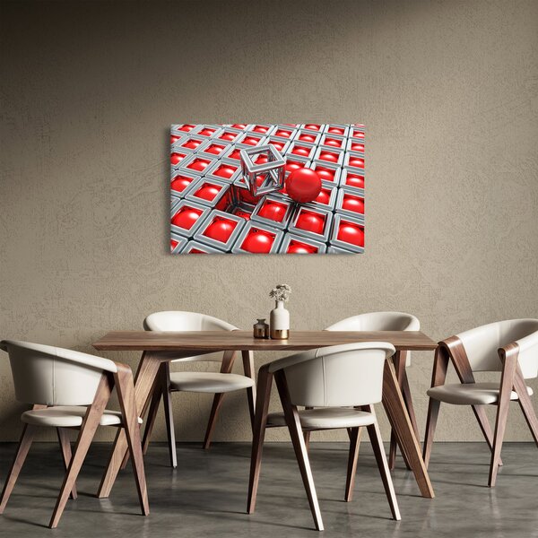 Obraz - 3D metalická abstrakcia (90x60 cm)
