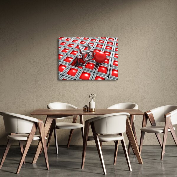 Obraz - 3D metalická abstrakcia (70x50 cm)