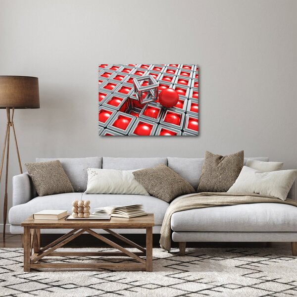 Obraz - 3D metalická abstrakcia (70x50 cm)