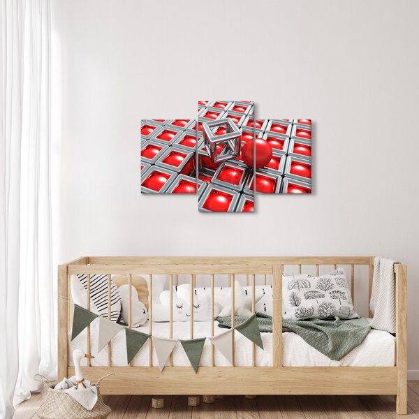 Obraz - 3D metalická abstrakcia (90x60 cm)