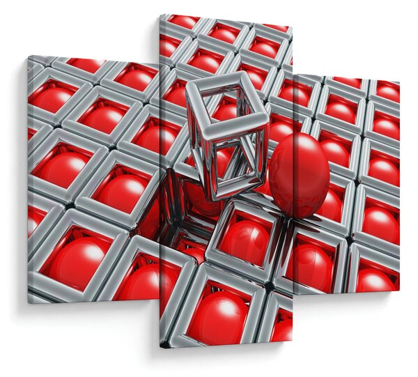 Obraz - 3D metalická abstrakcia (90x60 cm)