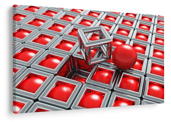 Obraz - 3D metalická abstrakcia (90x60 cm)