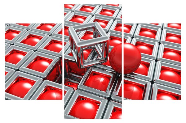 Obraz - 3D metalická abstrakcia (90x60 cm)