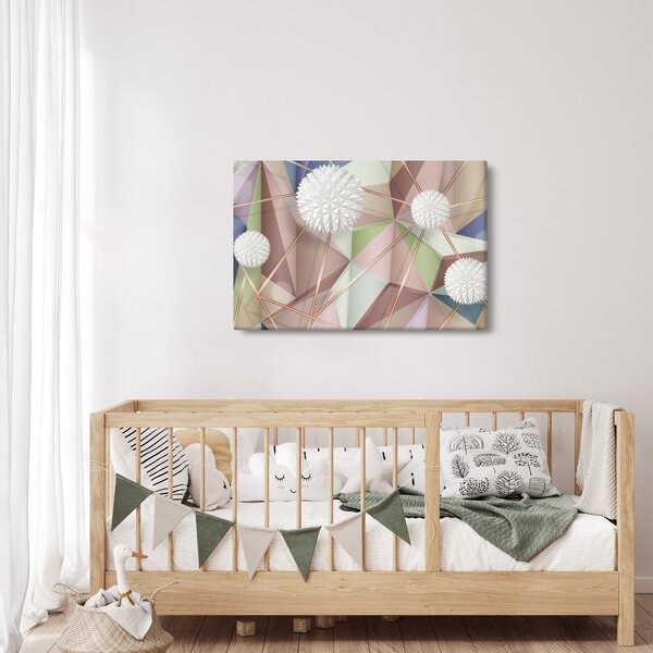 Obraz - 3D Abstrakcia v pastelových farbách (90x60 cm)