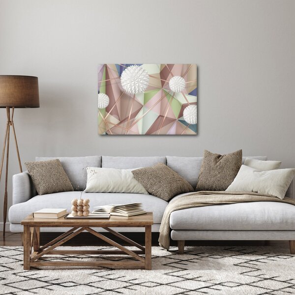Obraz - 3D Abstrakcia v pastelových farbách (70x50 cm)