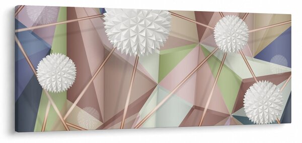 Obraz - 3D Abstrakcia v pastelových farbách (120x50 cm)