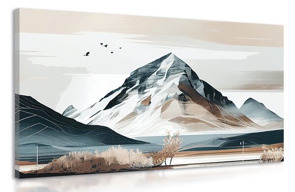 Obraz malebné hory v škandinávskom štýle