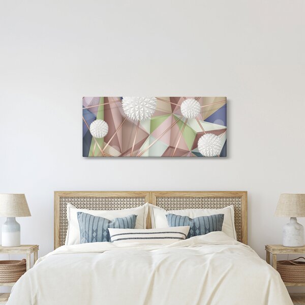 Obraz - 3D Abstrakcia v pastelových farbách (120x50 cm)