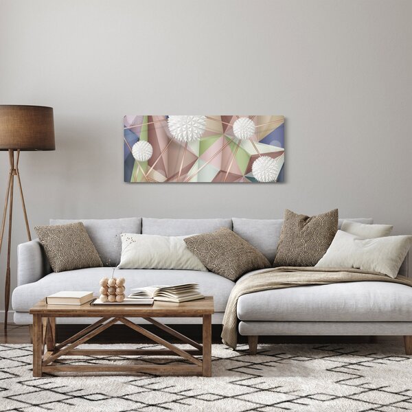Obraz - 3D Abstrakcia v pastelových farbách (120x50 cm)