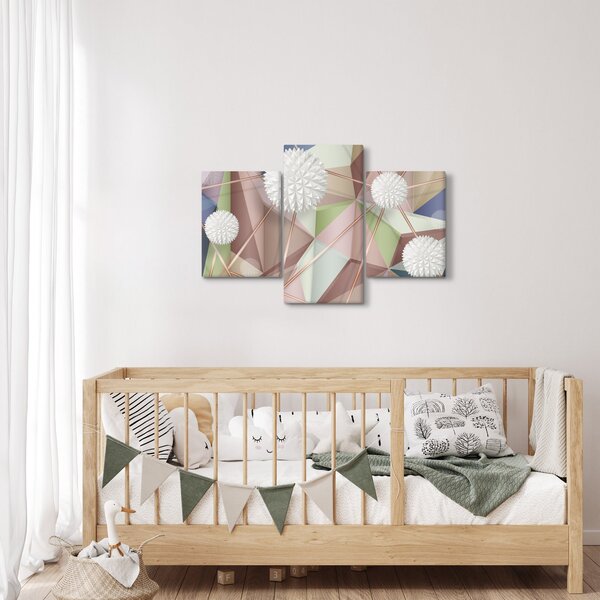 Obraz - 3D Abstrakcia v pastelových farbách (90x60 cm)