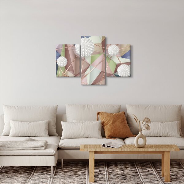 Obraz - 3D Abstrakcia v pastelových farbách (90x60 cm)