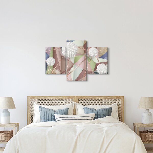 Obraz - 3D Abstrakcia v pastelových farbách (90x60 cm)