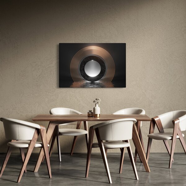 Obraz - Abstrakcia, mesiac nad vodou (90x60 cm)