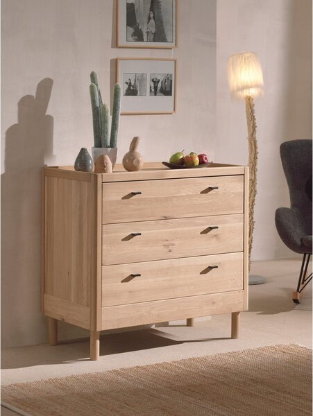 Detská komoda z dubového dreva v prírodnej farbe 100x95x55 cm Forrest – Vipack