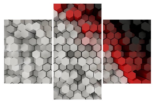 Obraz - 3D hexagóny (90x60 cm)