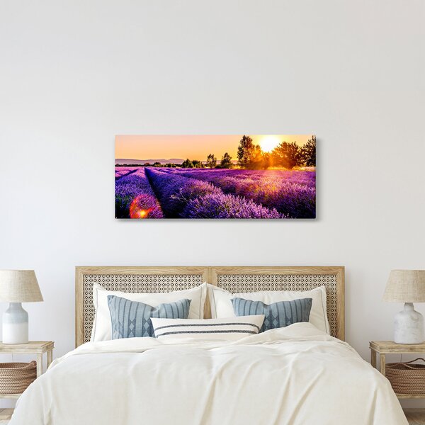 Obraz levanduľového pole, Provence (120x50 cm)