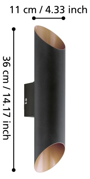 VONKAJŠIE NÁSTENNÉ SVIETIDLO, 7,5/36 cm Eglo - Online Only bytové doplnky, Online Only