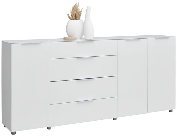 ŠIROKÁ KOMODA, biela s vysokým leskom, 226,4/99,3/40 cm Voleo - Komody