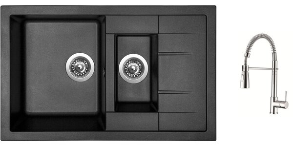Set Sinks CRYSTAL 780.1 Metalblack + batéria Sinks MIX 35 PROF S chróm