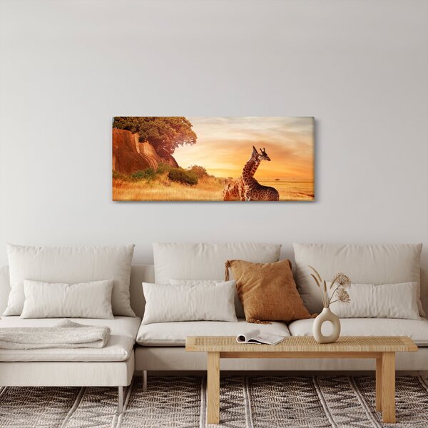 Obraz - Žirafy v Afrike (120x50 cm)