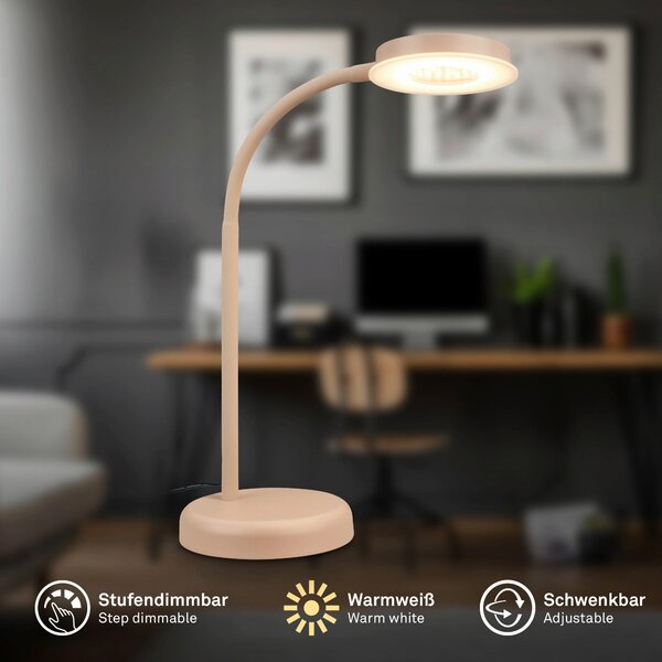 STOLNÁ LED LAMPA, dotykový stmievač, 13/55,5 cm - Interiérové svietidlá