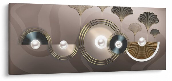 Obraz - Zlatohnedá abstrakcia (120x50 cm)