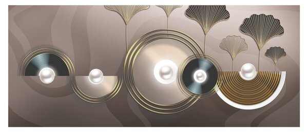 Obraz - Zlatohnedá abstrakcia (120x50 cm)