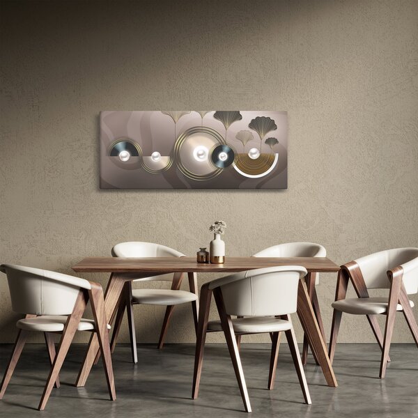 Obraz - Zlatohnedá abstrakcia (120x50 cm)