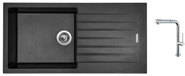 Set Sinks PERFECTO 1000 Metalblack + batéria Sinks SLIM S2 kartáčovaná
