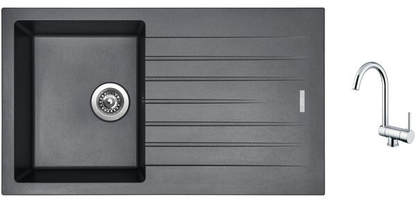 Set Sinks PERFECTO 860 Titanium + batéria Sinks MIX WINDOW W chróm