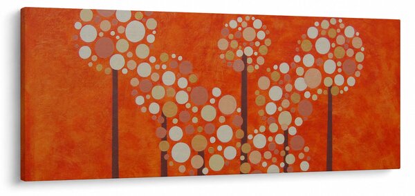 Obraz - Oranžový les (120x50 cm)