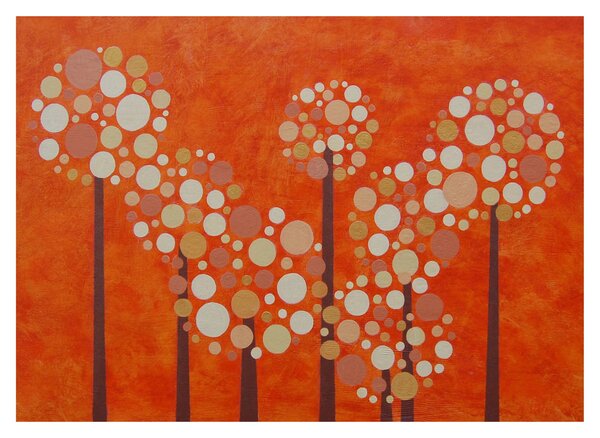 Obraz - Oranžový les (70x50 cm)