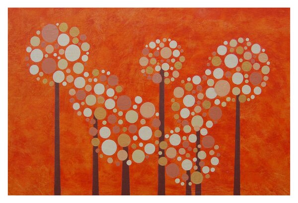 Obraz - Oranžový les (90x60 cm)