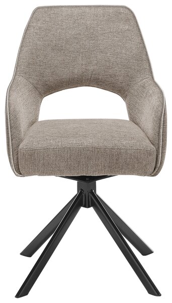 STOLIČKA S PODRÚČKAMI, železo, tkaná textília, čierna, taupe SetOne by Musterring - Stoličky, Online Only
