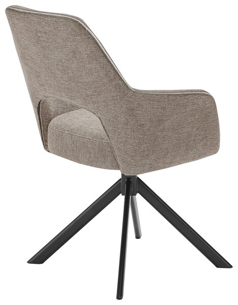 STOLIČKA S PODRÚČKAMI, železo, tkaná textília, čierna, taupe SetOne by Musterring - Stoličky, Online Only
