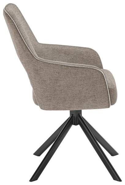 STOLIČKA S PODRÚČKAMI, železo, tkaná textília, čierna, taupe SetOne by Musterring - Stoličky, Online Only