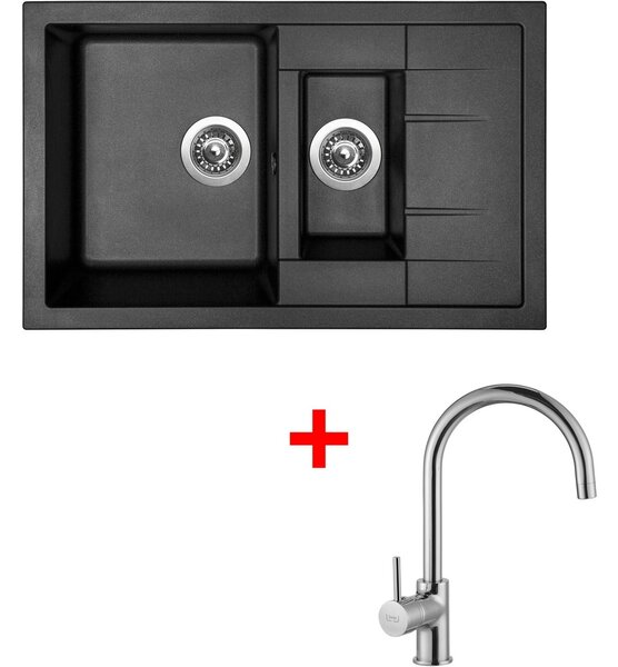 Set Sinks CRYSTAL 780.1 Metalblack+VITALIA
